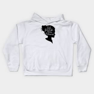 Look Forward, Never Backward: Artsy Girl Silhouette Kids Hoodie